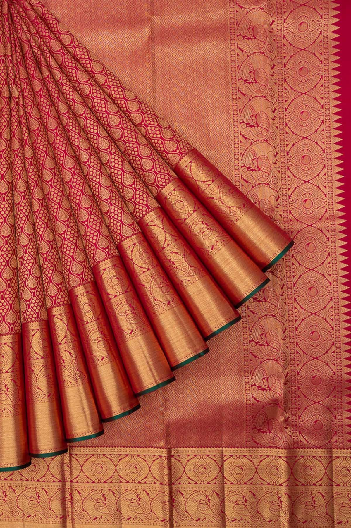 Maroon Kanchipuram Silk Saree - Main Image