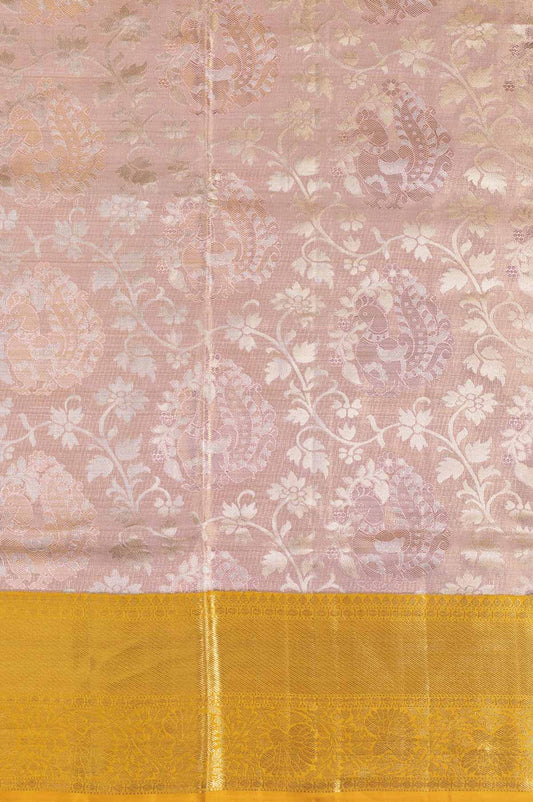 Onion Pink Kanchipuram Tissue Silk Saree