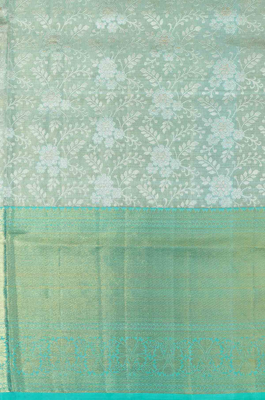 Sea Green Kanchipuram Silk Saree