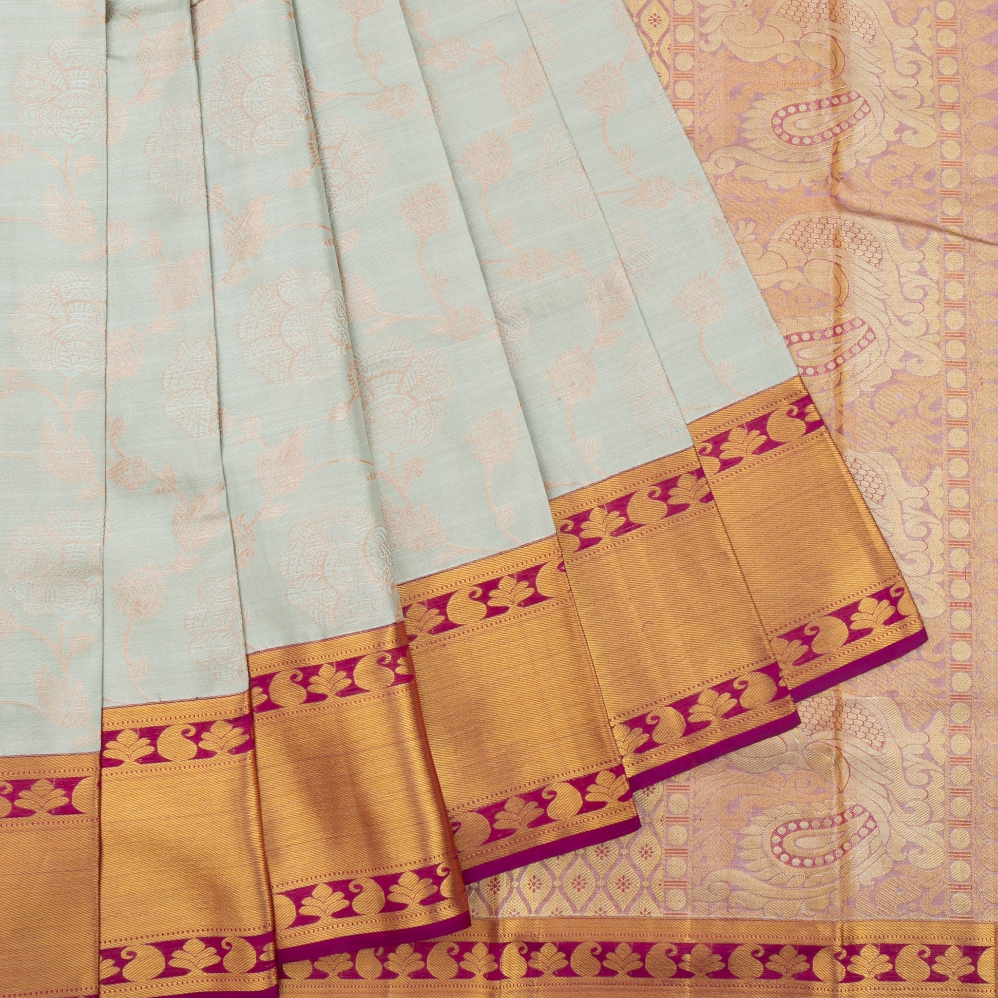 Silver Kanchipuram Silk Saree