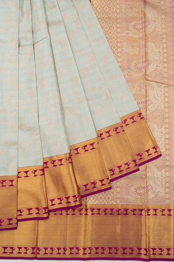 Silver Kanchipuram Silk Saree