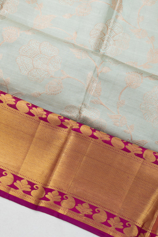 Silver Kanchipuram Silk Saree