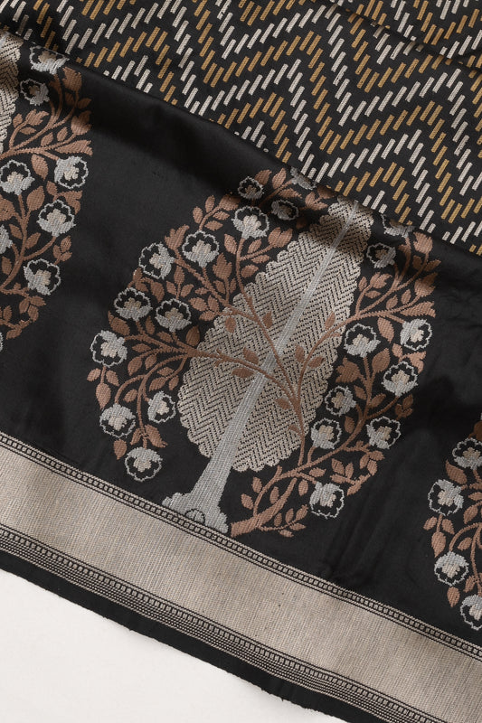 Black Banaras Katan Silk Saree