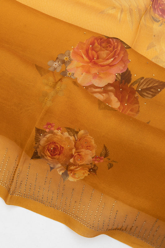 Mustard Organza Saree