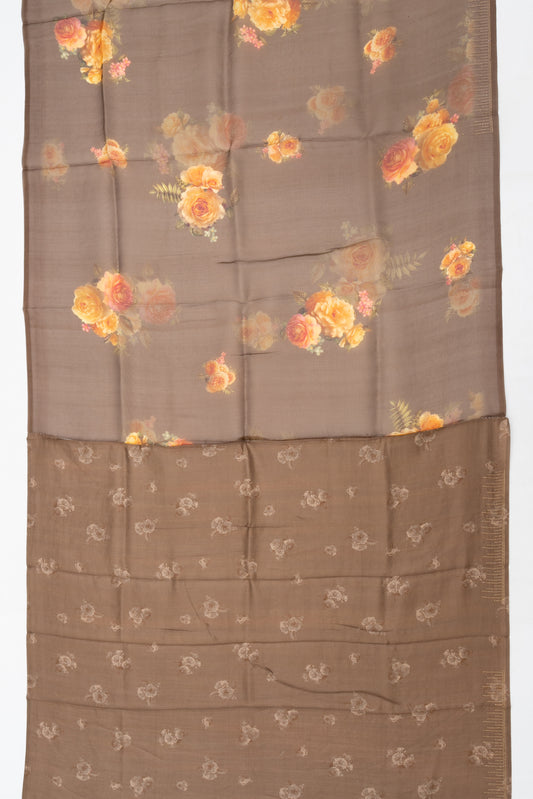 Brown Organza Saree