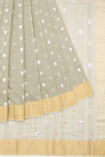 Ash Chanderi Silk Saree