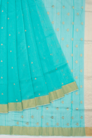 Sea Green Chanderi Silk Saree