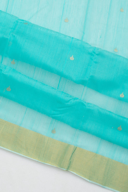 Sea Green Chanderi Silk Saree