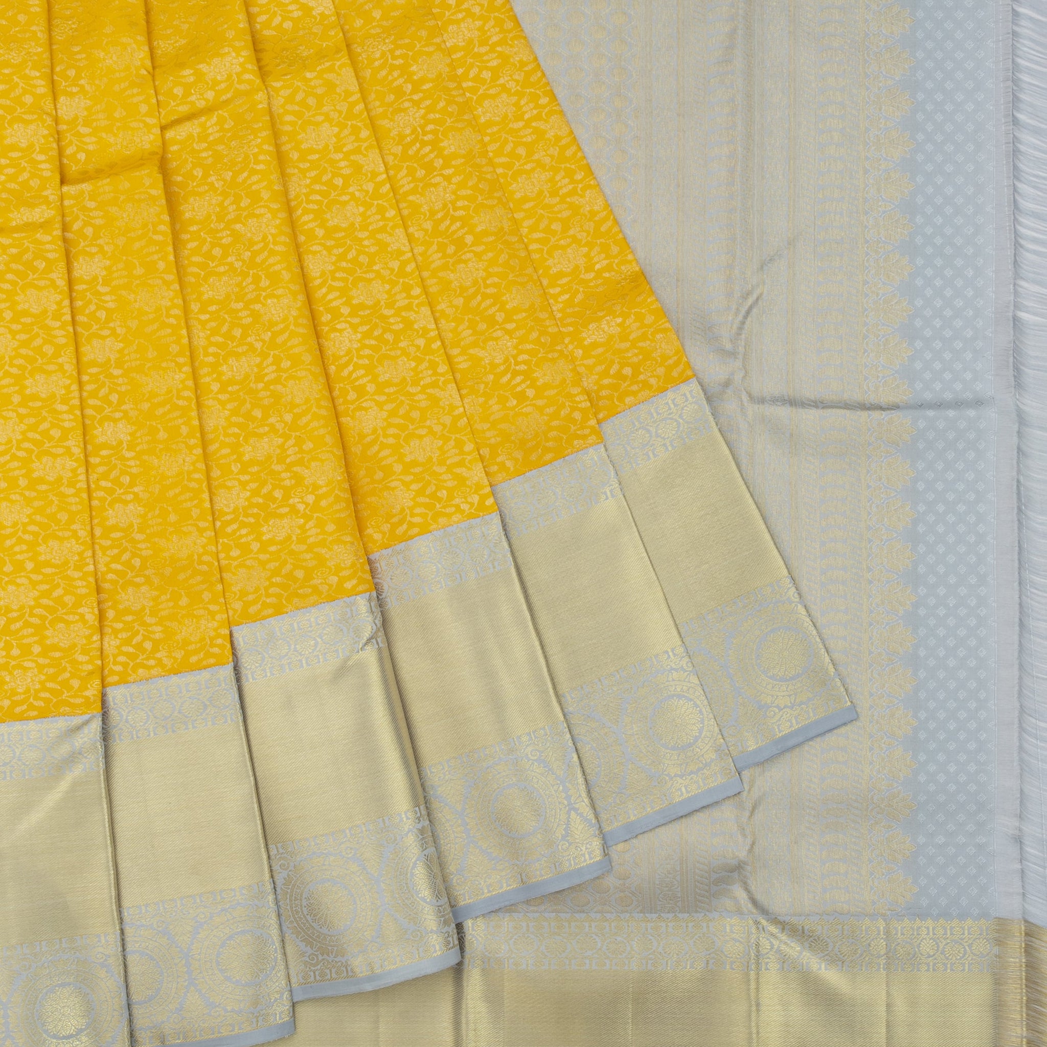 Yellow Kanjeevaram Silk Saree