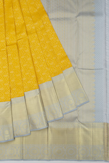 Yellow Kanjeevaram Silk Saree