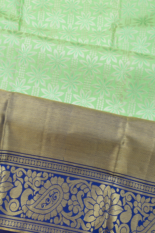 Pista Green Kanjeevaram Silk Saree