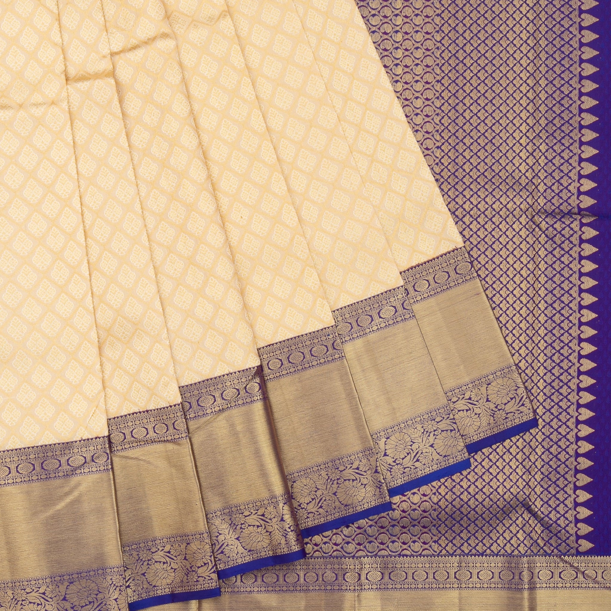 Beige Kanjeevaram Silk Saree