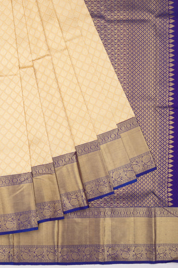 Beige Kanjeevaram Silk Saree