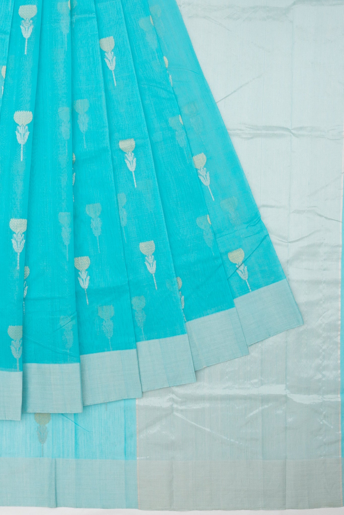 Sky Blue Chanderi Sico Saree