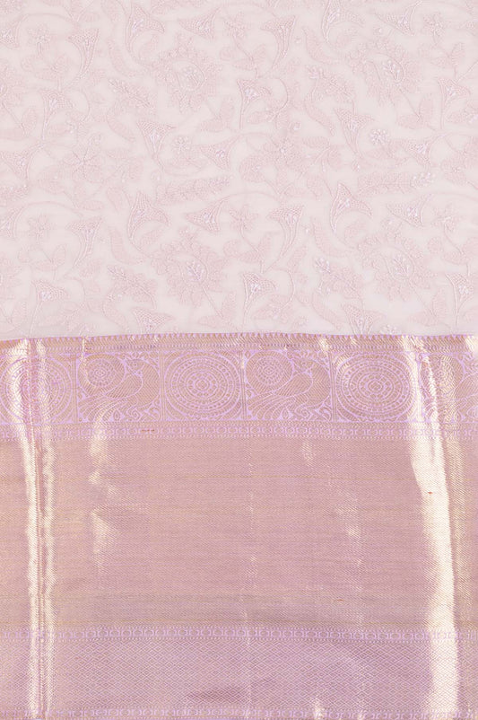 Pink Banaras Gorgette Saree