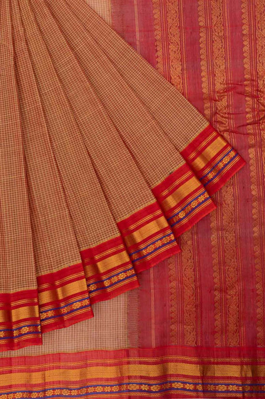 Mustard Gadwal Silk Saree