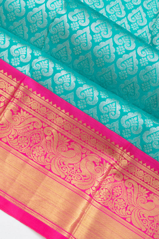 Sea Green Kanchipuram Silk Saree