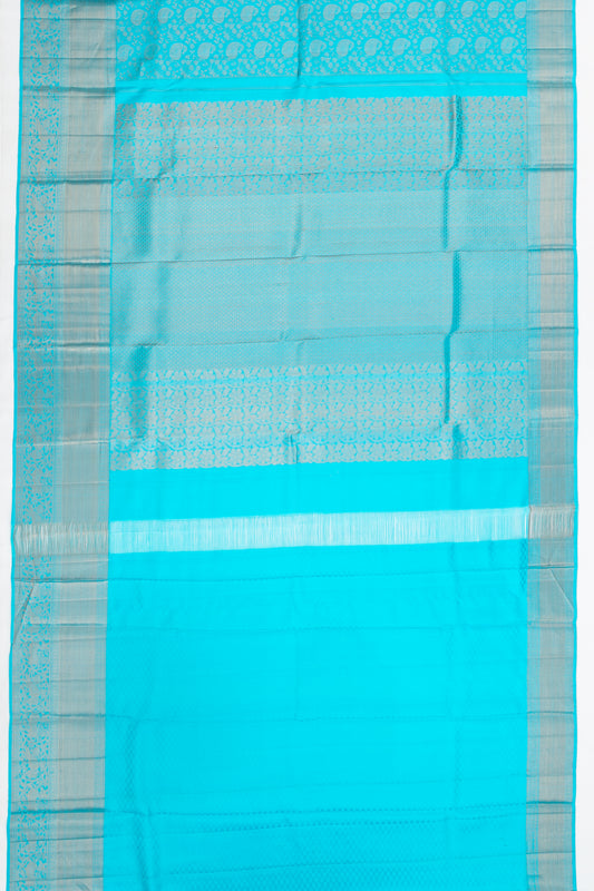 Sea Blue Kanchipuram Silk Saree