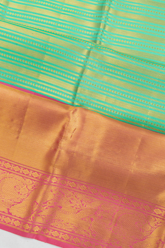 Parrot Green Kanchipuram Silk Saree