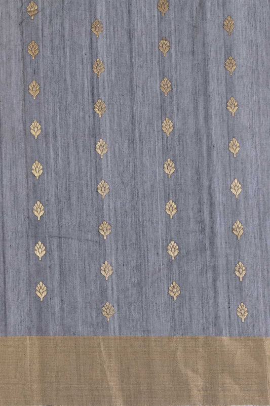 Grey Chanderi Silk Cotton Saree