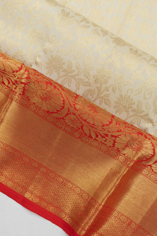 Cream  Kanchipuram Silk Saree