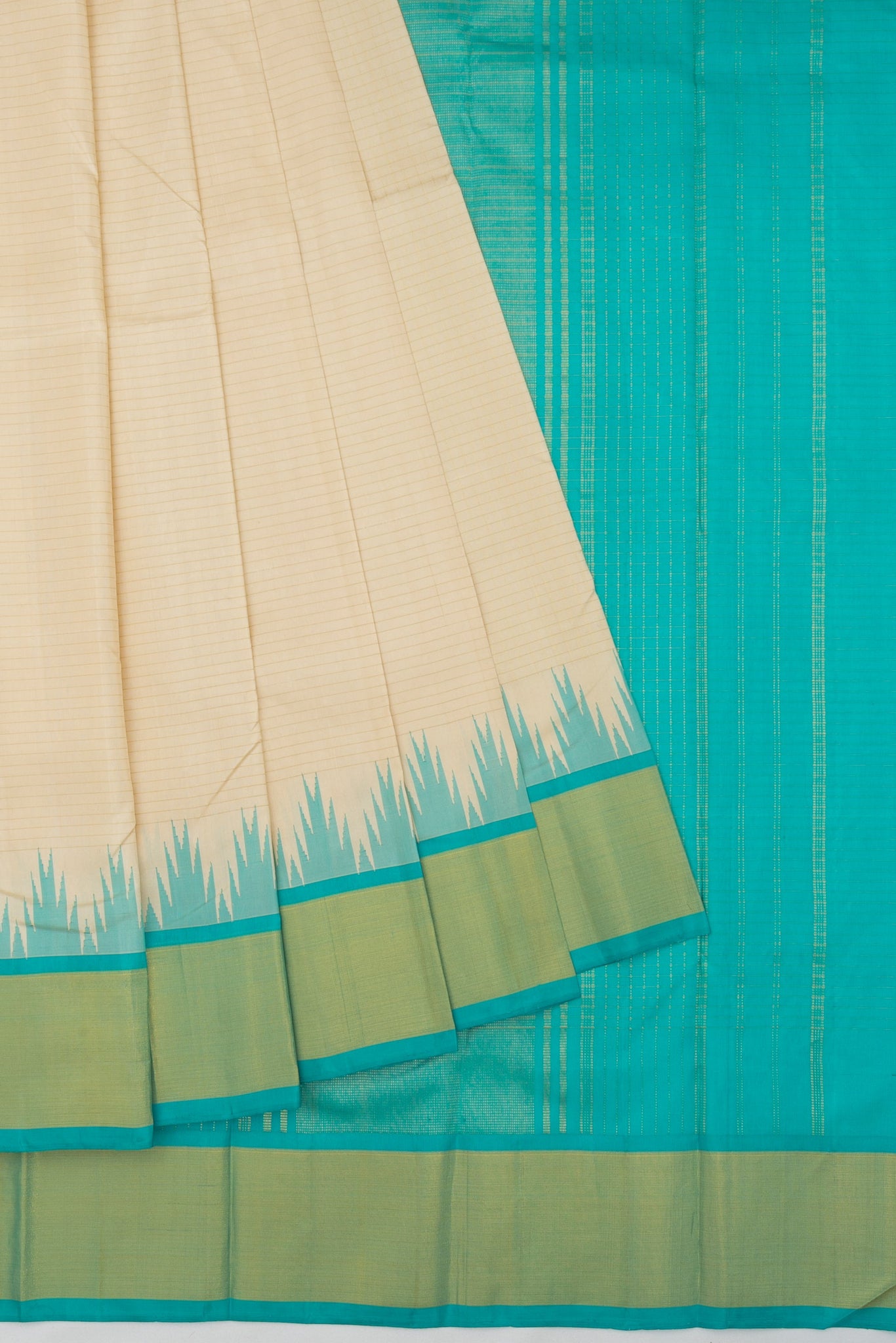 Cream Kanchipuram Silk Saree