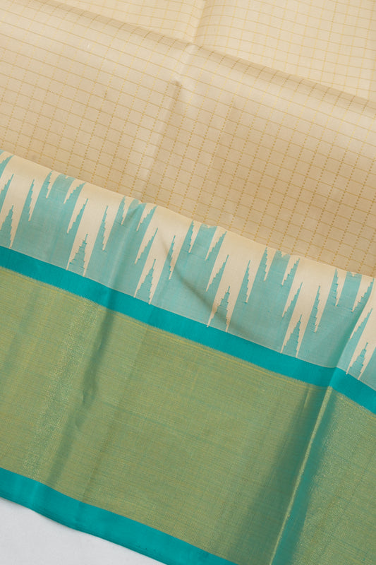 Cream Kanchipuram Silk Saree