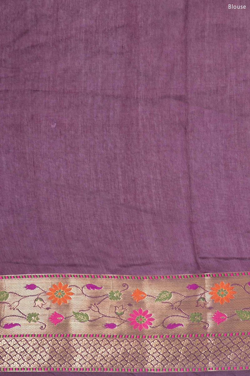 Purple Chanderi Silk Cotton Saree