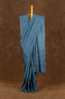 Indigo blue Tussar Silk Saree