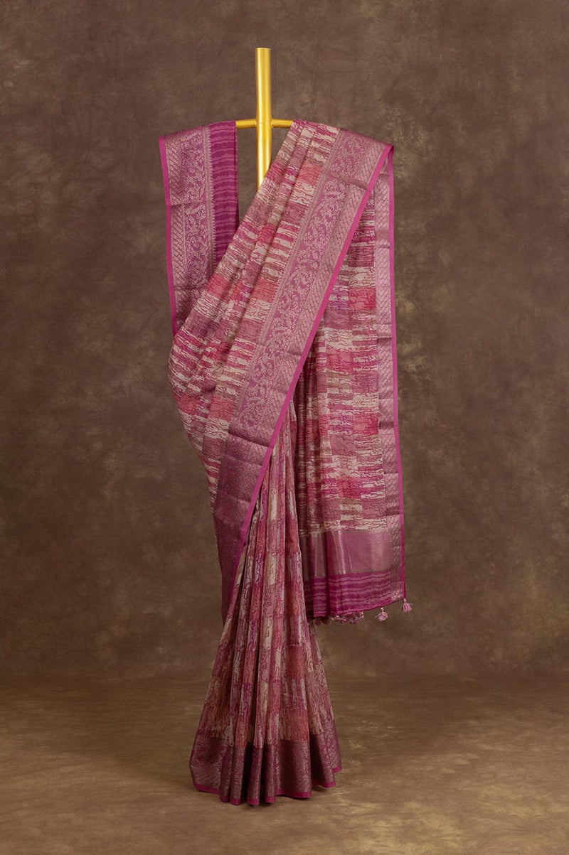 Pink Chanderi Silk Cotton Saree