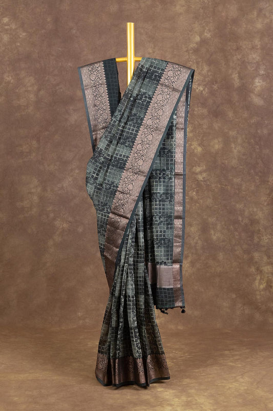 Green Chanderi Silk Cotton Saree