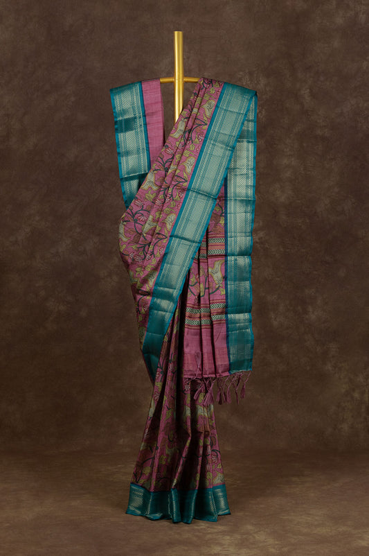 Onion Pink Chiniya Silk Saree