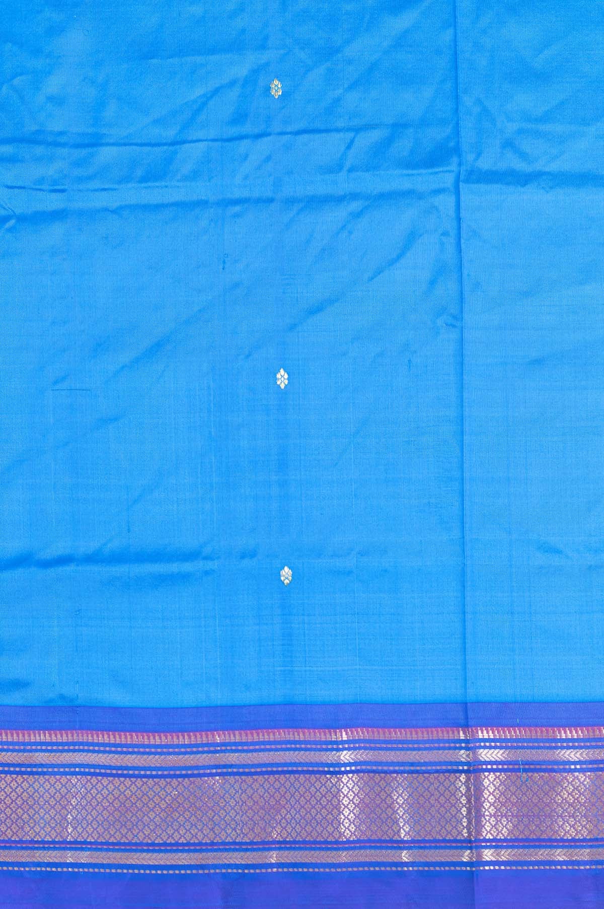 Ananda Blue Paithani Silk Saree Border