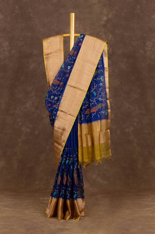 Navy blue Kota Silk Saree