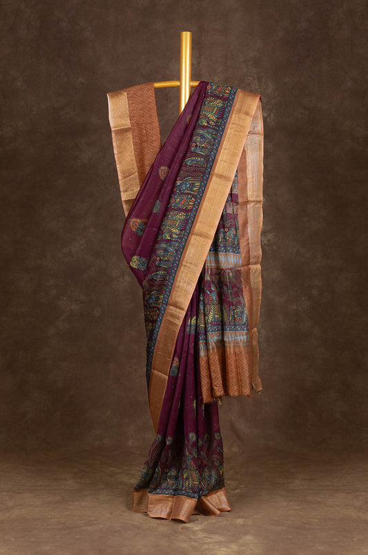 Magenta	Chanderi Silk Cotton Saree