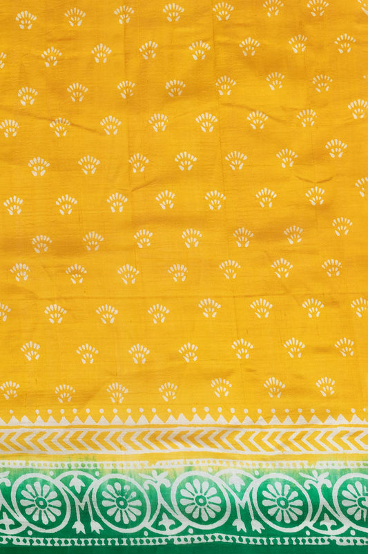 Yellow Pure Silk Saree