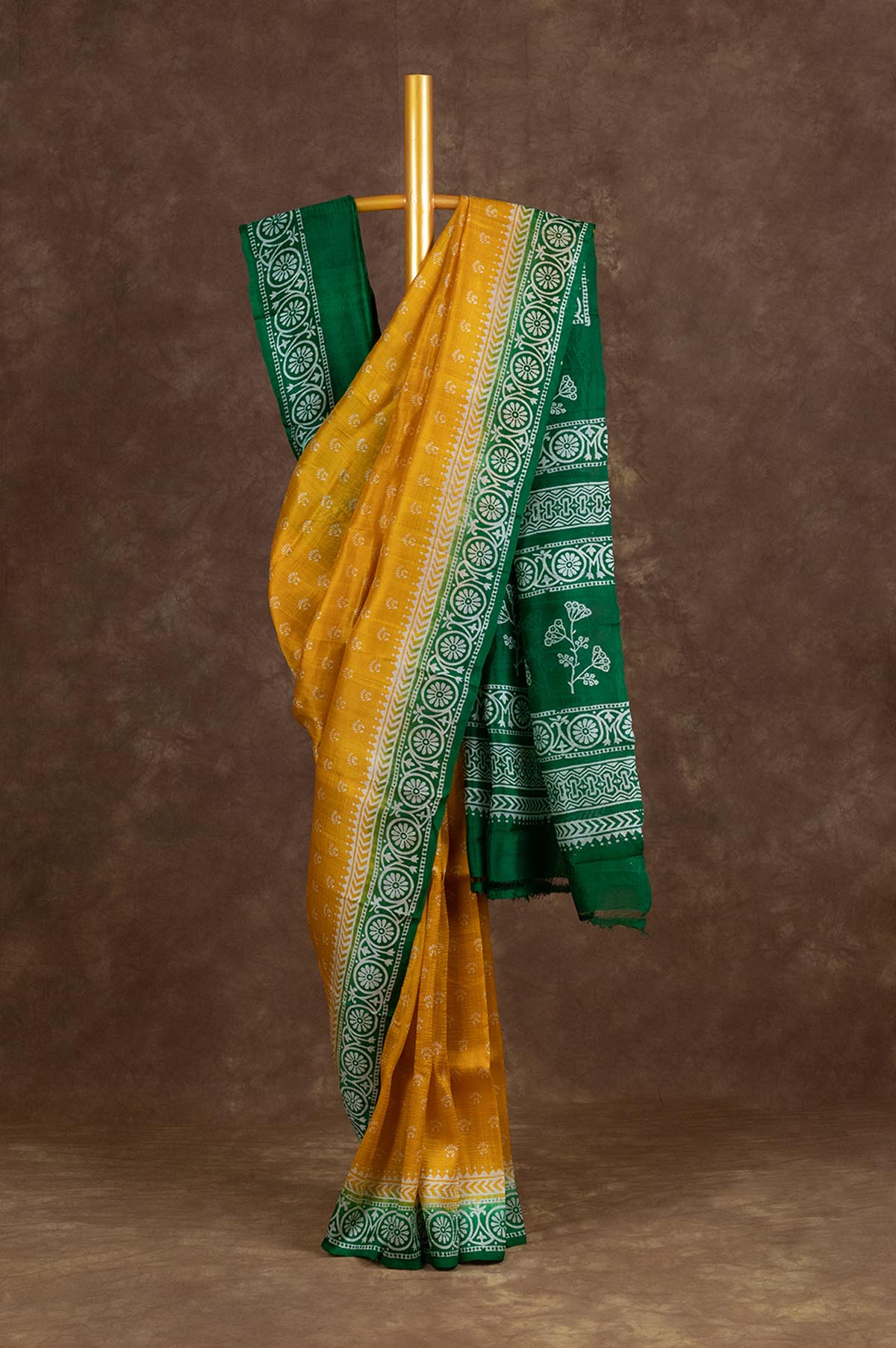 Yellow Pure Silk Saree