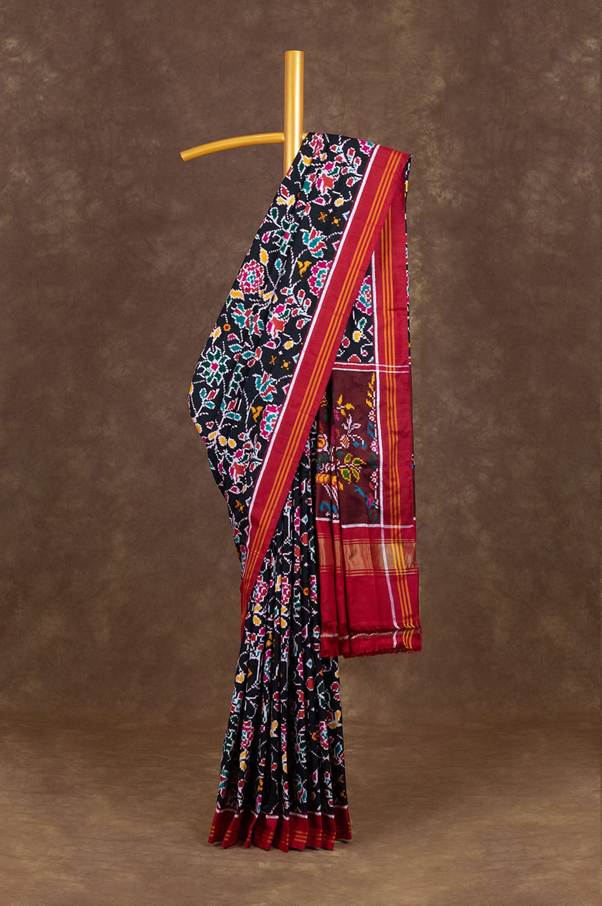 Jazzy Mustard Pure Patan Patola silk saree with weaved design