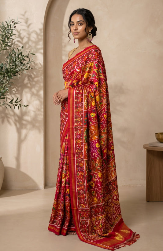 Multi Colour Patan Patola Silk Saree