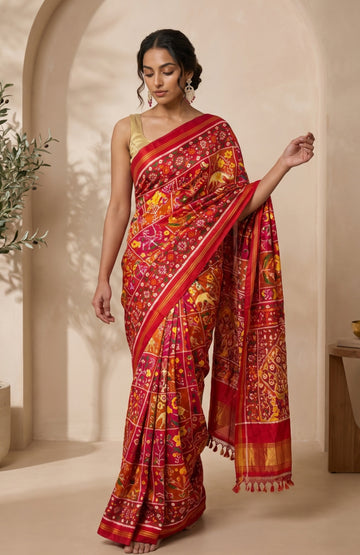 Multi Colour Patan Patola Silk Saree