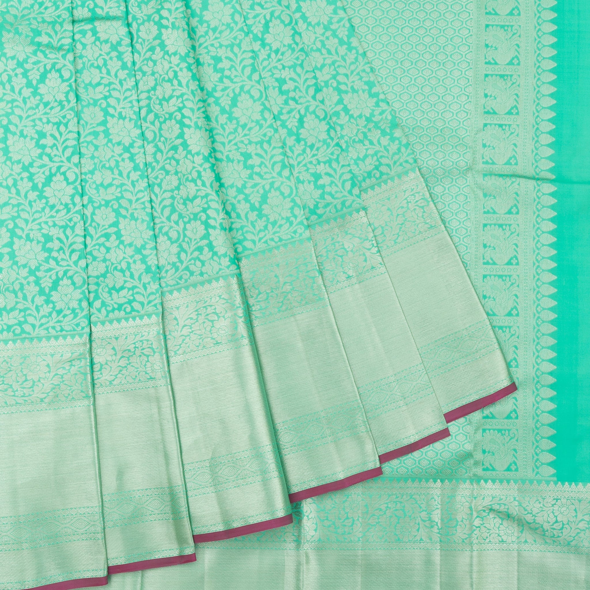 Pista Green Kanchipuram Silk Saree