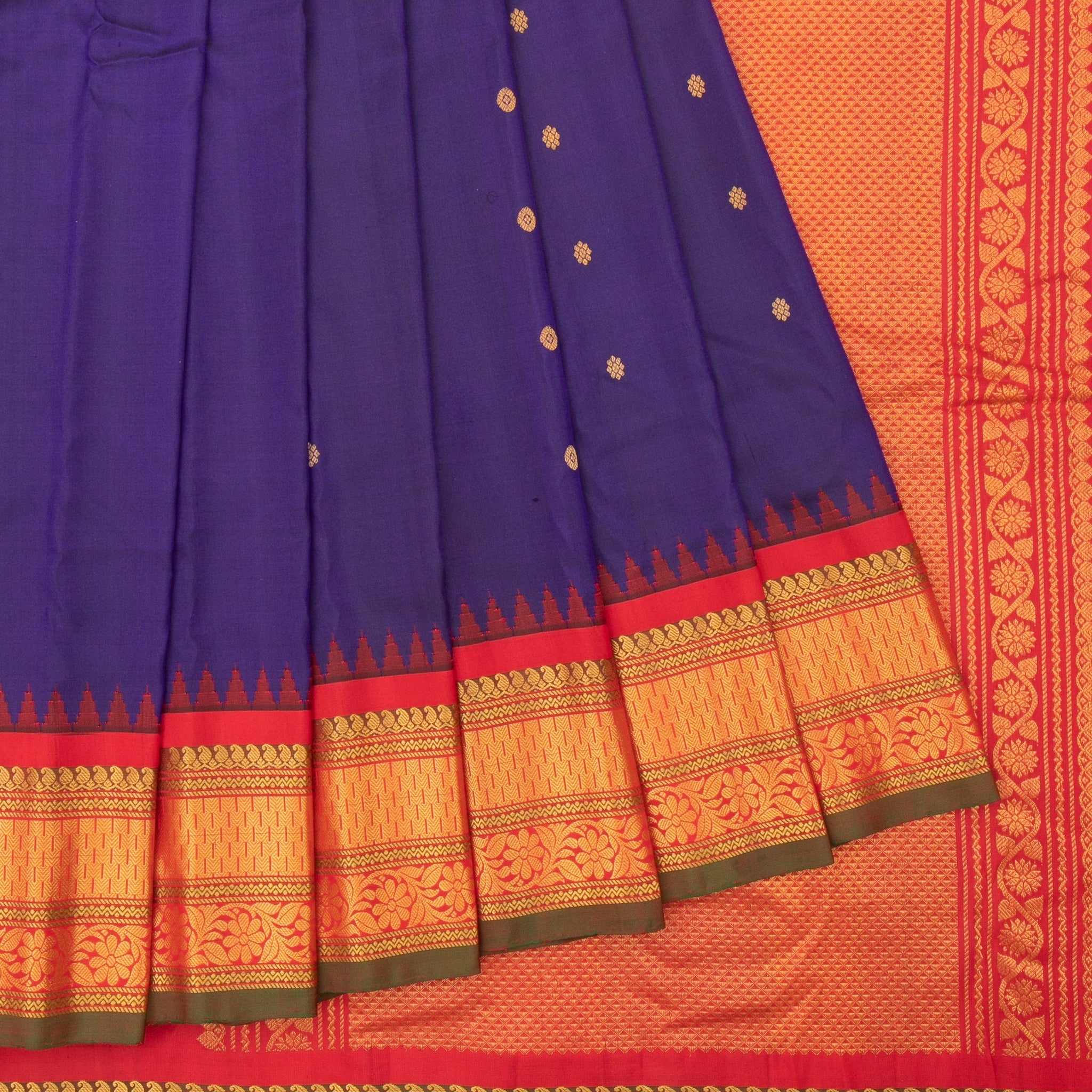 Navy Blue Gadwal Silk Saree