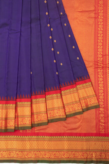 Navy Blue Gadwal Silk Saree