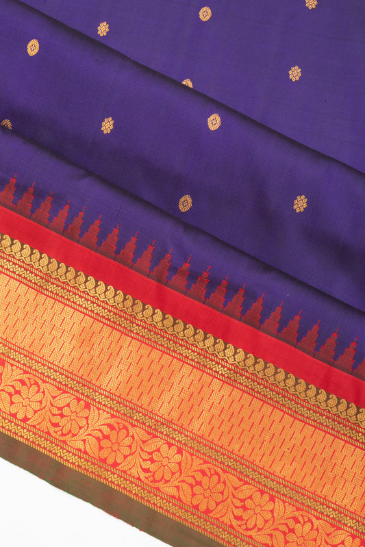 Navy Blue Gadwal Silk Saree