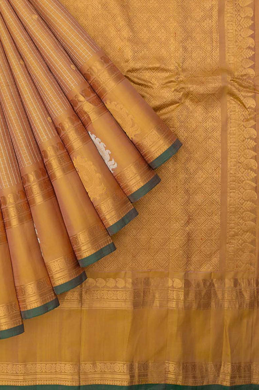 Mustard Gadwal Silk Saree