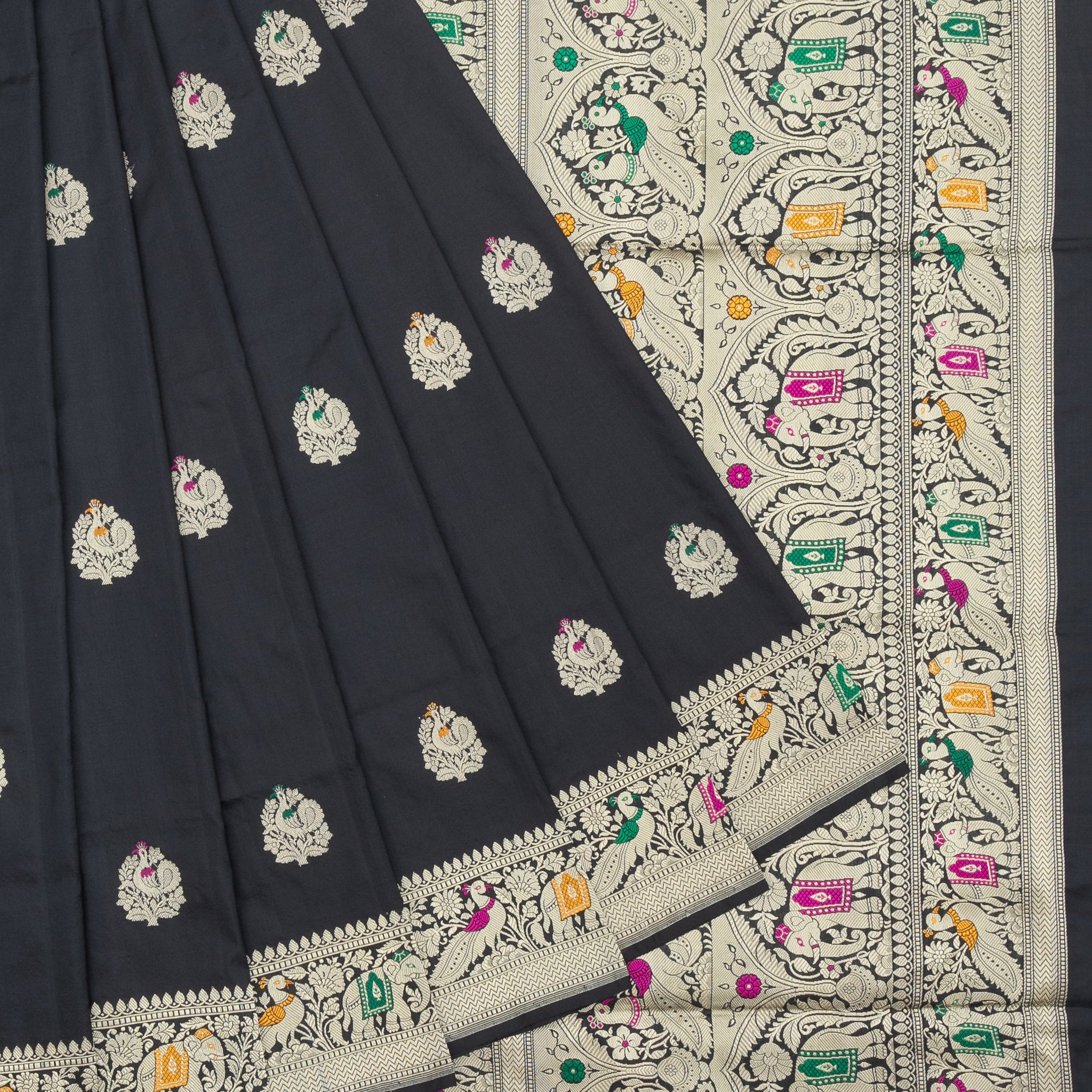 Black Banaras Katan Silk Saree