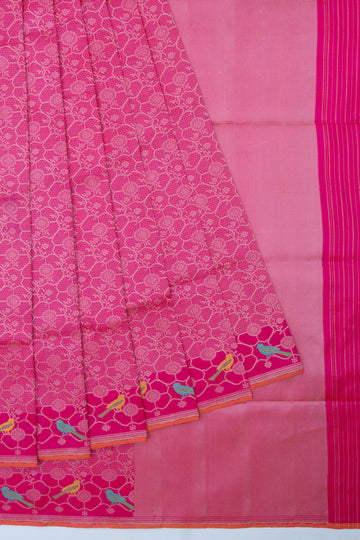 Pink Banaras Katan Saree