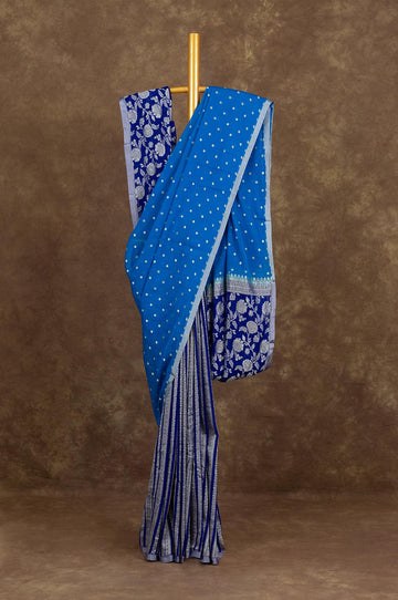 Blue Banaras Georgette Saree