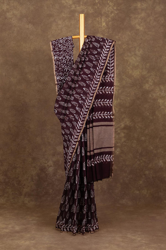 Maroon Chanderi Silk Cotton Saree