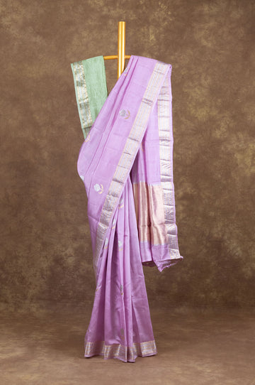 Lavender Chiniya Silk Saree